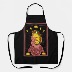 The Taco Tarot Card Funny Taco Lover Tacos Mexican Apron