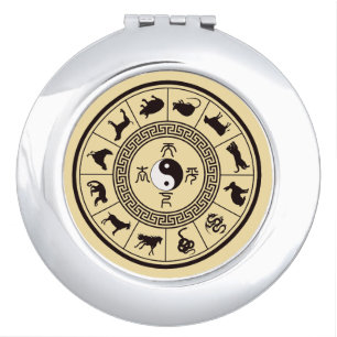 The Tai Chi Zodiac Wheel Compact Mirror