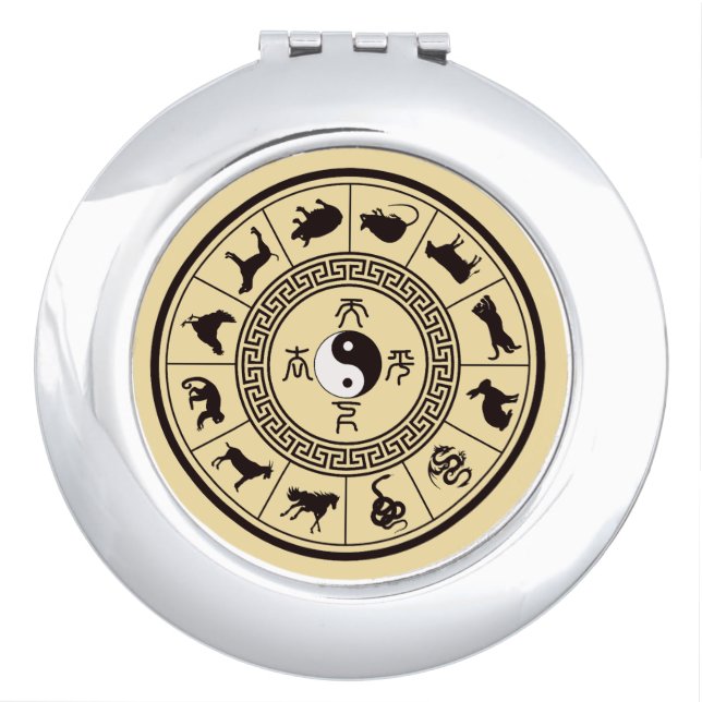 The Tai Chi Zodiac Wheel Compact Mirror (Front)