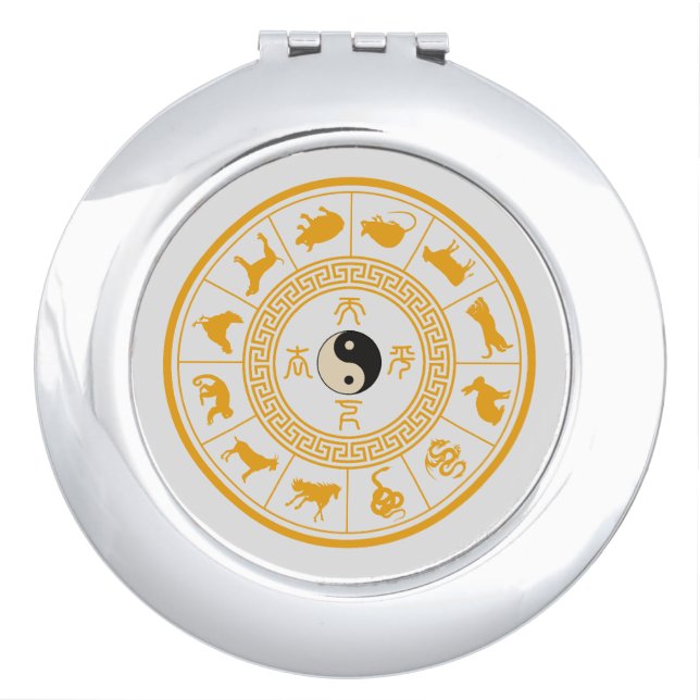 The Tai Chi Zodiac Wheel Compact Mirror (Front)