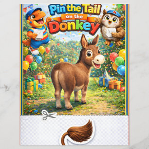 The tail on the donkey party bag game sheet