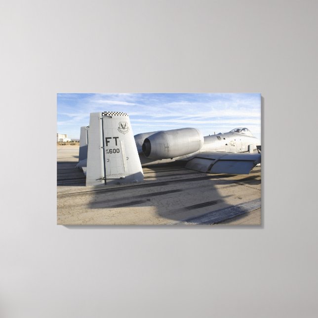 The tail section of an A-10 Thunderbolt II Canvas Print (Front)