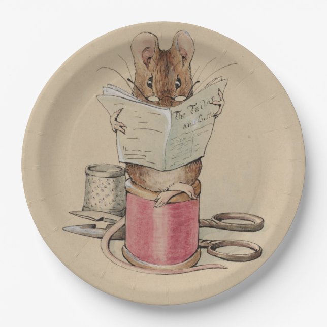 The Tailor Mouse (by Beatrix Potter) Paper Plates (Front)