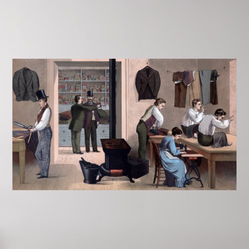 The Tailors Vintage Illustration Poster