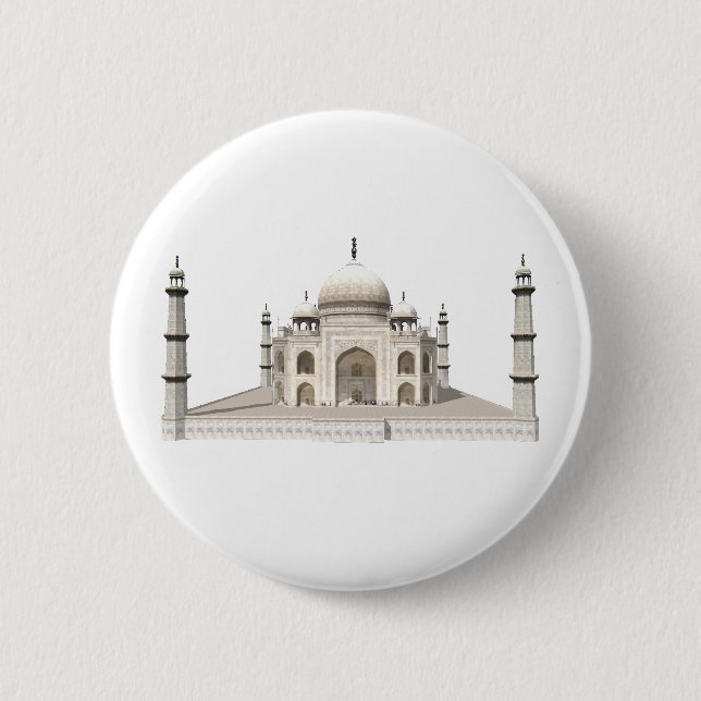 The Taj Mahal: 3D Model: Pinback Button (Front)