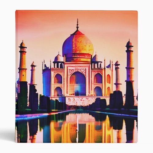 The Taj Mahal Against a Sunset Sky 3 Ring Binder