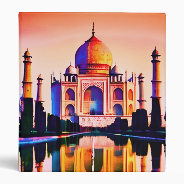 The Taj Mahal Against a Sunset Sky 3 Ring Binder (Front)