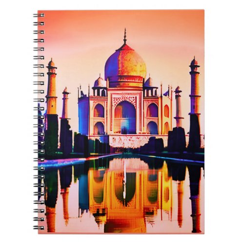 The Taj Mahal Against a Sunset Sky Notebook