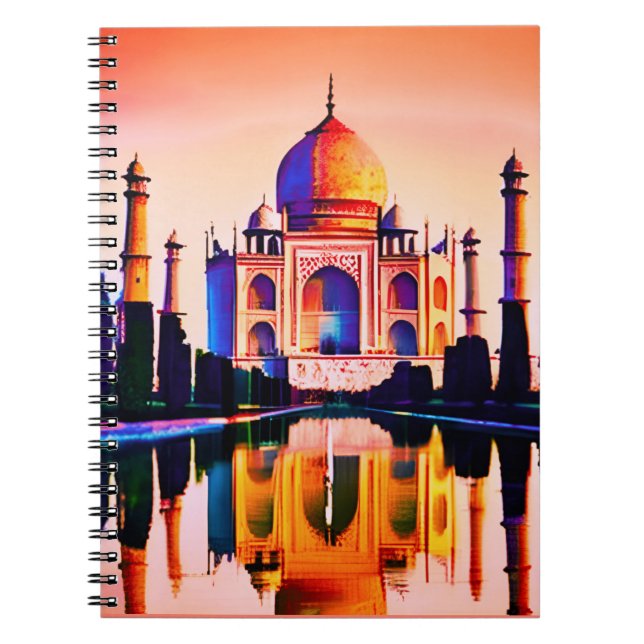 The Taj Mahal Against a Sunset Sky Notebook (Front)