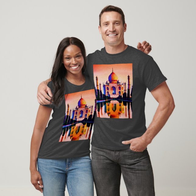 The Taj Mahal Against a Sunset Sky T-Shirt (Unisex)