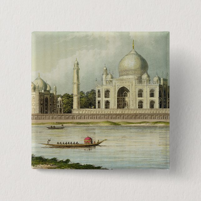 The Taj Mahal, Tomb of the Emperor Shah Jehan and Pinback Button (Front)