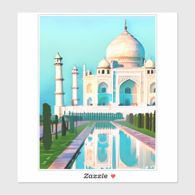 The Taj Mahal Under a Dawn Sky Sticker (Sheet)