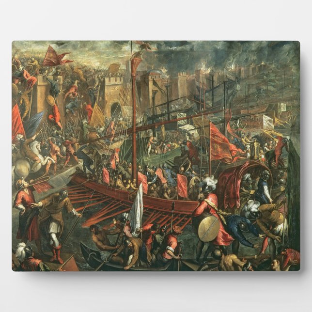 The Taking of Constantinople (oil on canvas) Plaque (Front)