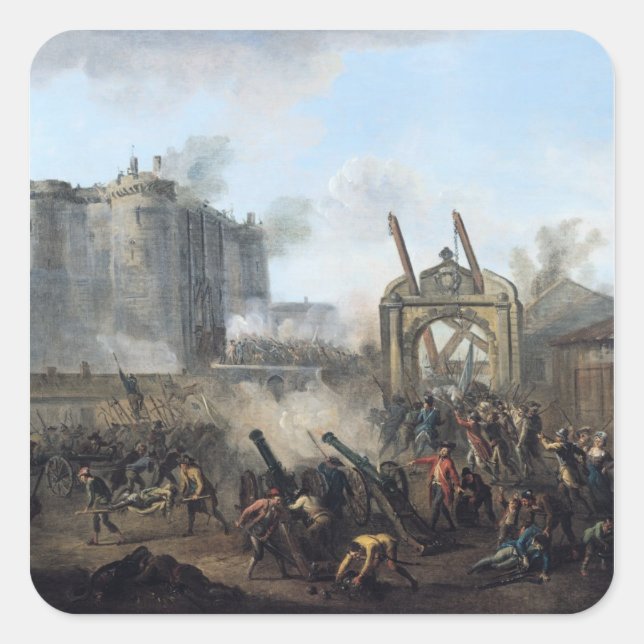The Taking of the Bastille, 14th July 1789 Square Sticker (Front)