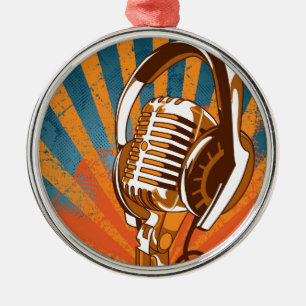 The Talking Microphone Metal Ornament
