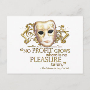 The Taming of the Shrew Quote (Gold Version) Postcard