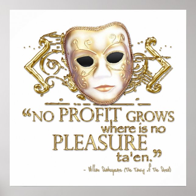 The Taming of the Shrew Quote (Gold Version) Poster (Front)