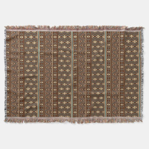The Tāniko Throw: Earth-Toned Māori Pattern Woven Throw Blanket
