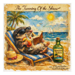 The Tanning of the Shrew – Funny Summer Beach Illu Acrylic Print