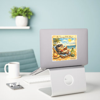 The Tanning of the Shrew – Funny Summer Beach Illu Sticker