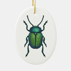 The tansy beetle ceramic ornament
