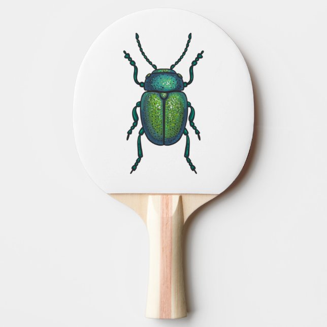 The tansy beetle ping pong paddle (Front)