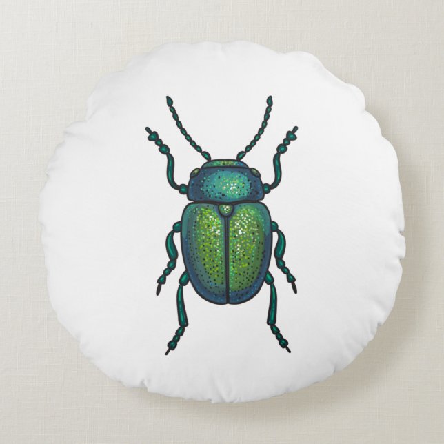 The tansy beetle round pillow (Front)