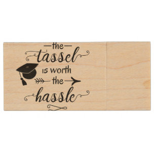 The tassel is worth the hassle wood USB flash drive