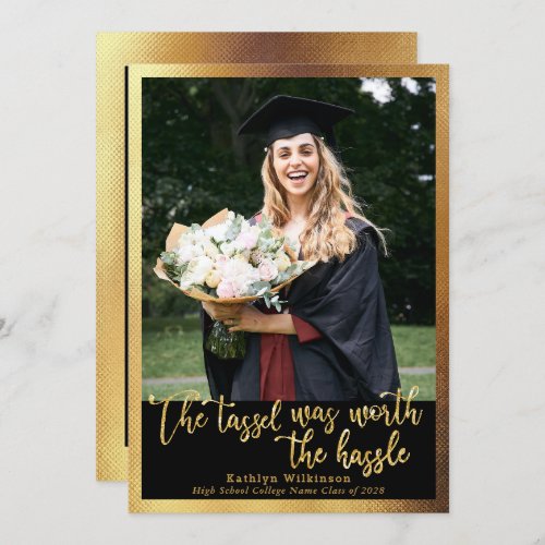The Tassel was Worth the Hassle Gold 4 Photo Grad Announcement