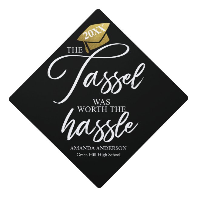 The tassel was worth the hassle graduation cap topper