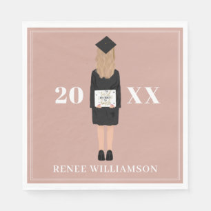 The Tassel was Worth the Hassle Pink Graduate  Napkins