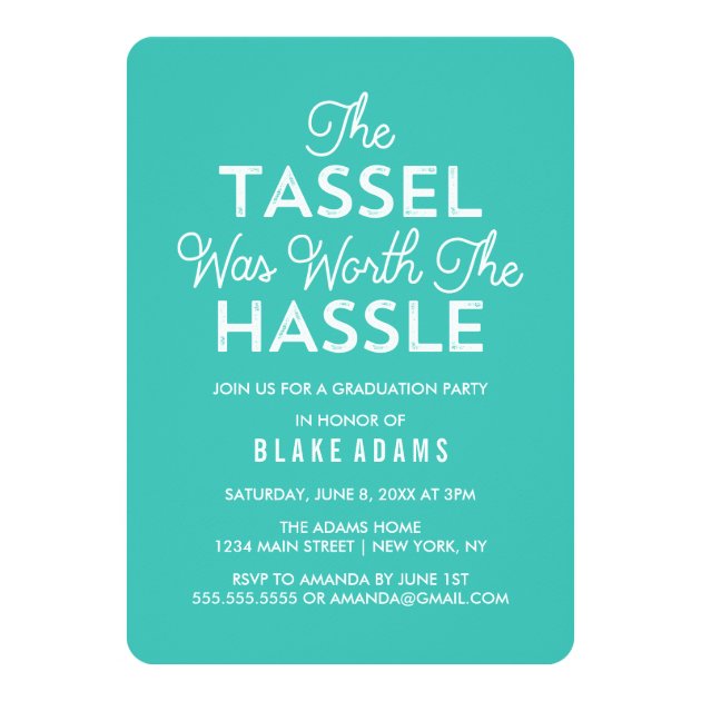 The Tassel Was Worth The Hassle | Turquoise Invitation