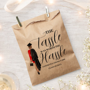 The tassle worth the hassle graduation party Favor Bag