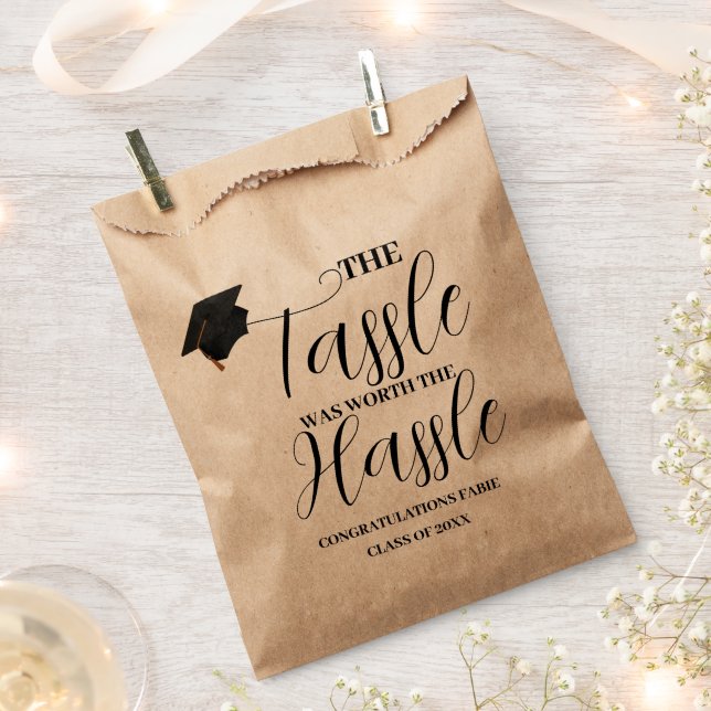 The tassle worth the hassle graduation party Favor Bag (Clipped)