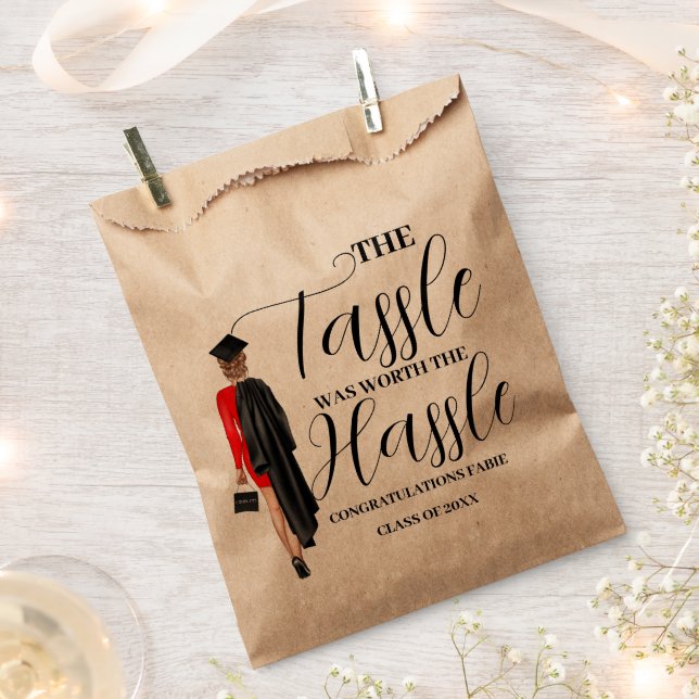 The tassle worth the hassle graduation party Favor Favor Bag (Clipped)