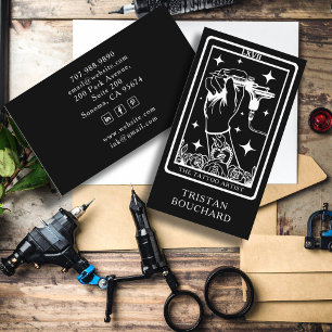 The Tattoo Artist Tarot Black Business Card