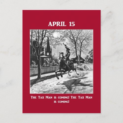 The Tax Man Is Coming Postcard