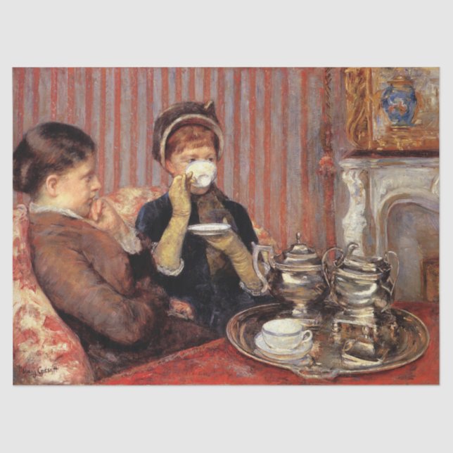 The Tea by Mary Cassatt Tissue Paper (Front)
