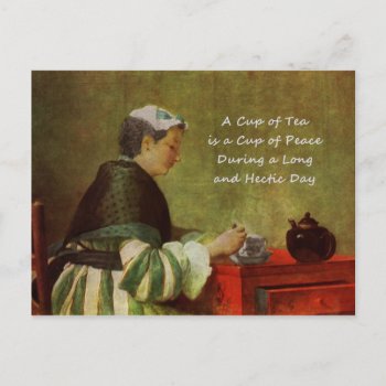 The Tea Drinker 1735 Postcard by thewrittenword at Zazzle