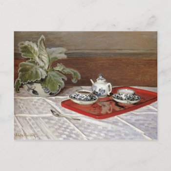 The Tea Set Still Life Claude Monet Postcard by mangomoonstudio at Zazzle