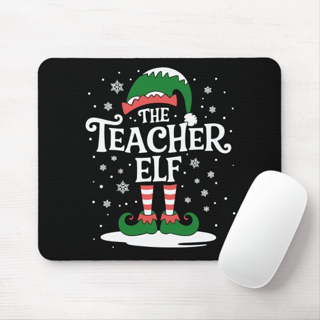 The Teacher Elf Christmas Family Matching Group Mouse Pad (With Mouse)