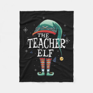 The Teacher Elf Xmas Matching Elf Family For Chris Fleece Blanket