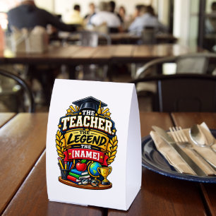 The Teacher The Legend Personalized Educator Paper Table Tent