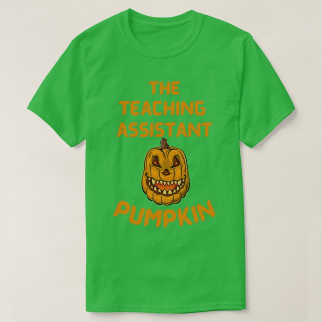 The Teaching Assistant Pumpkin Funny Halloween Cos T-Shirt (Design Front)
