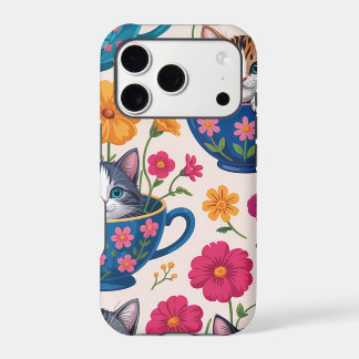 The Teacup Kittens & Blooms iPhone 17 Pro Case