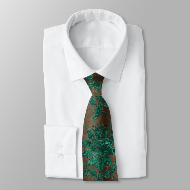 The Teal Velvet  Series Design 3  Neck Tie (Tied)