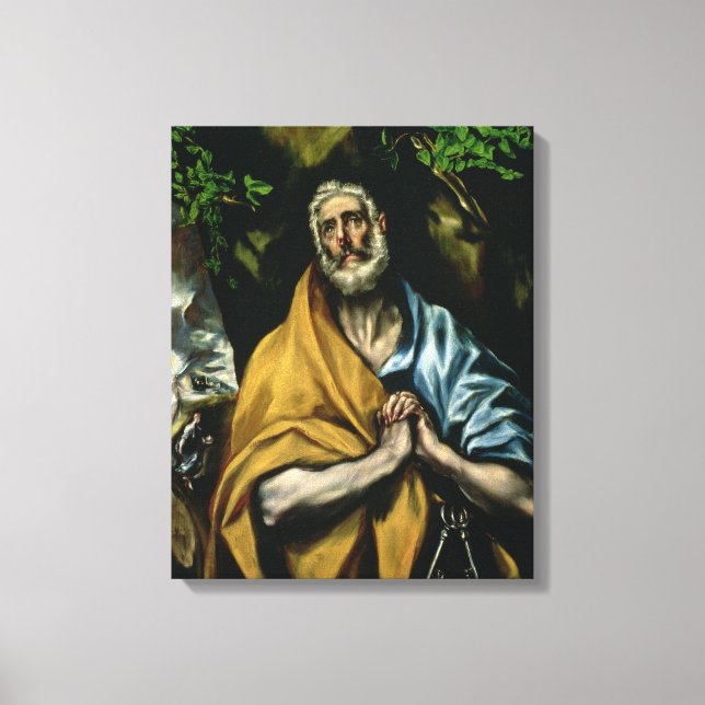 The Tears of St Peter, late 1580s Canvas Print (Front)