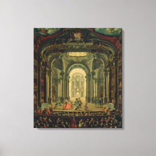 The Teatro Reale in Turin (oil on canvas) Canvas Print