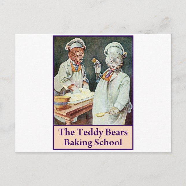 The Teddy Bears Baking School Postcard (Front)