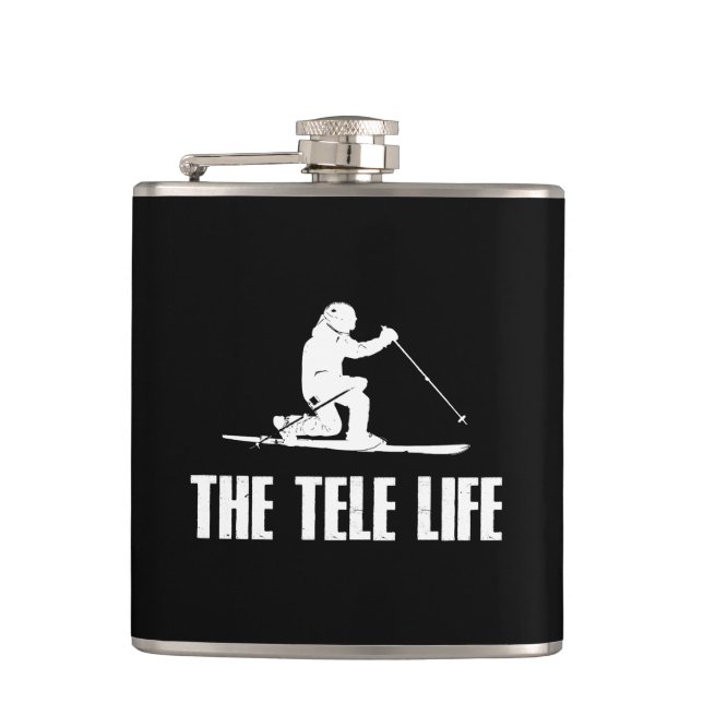 The Telemark Ski Life Flask (Front)